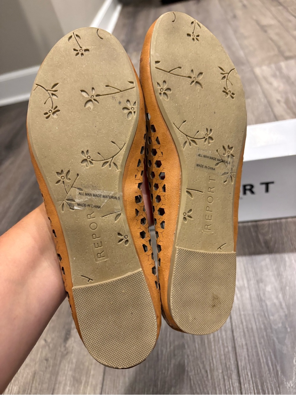 REPORT Women's Tan Laser-Cut Slip-On Flats - Picture 6 of 7